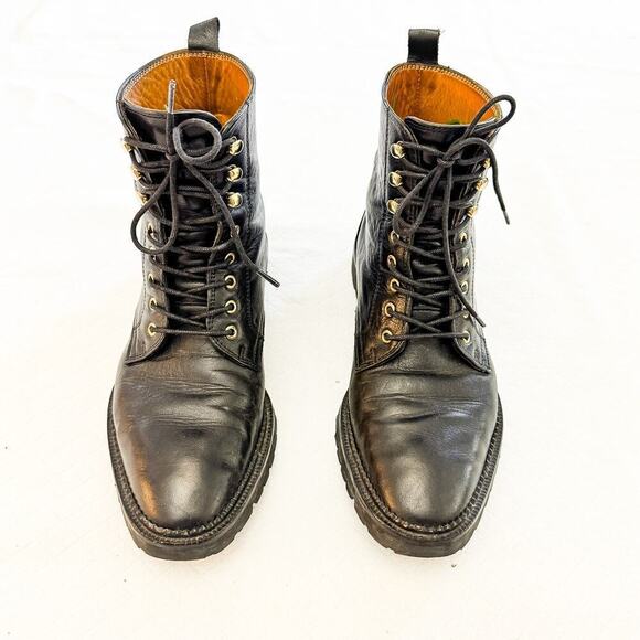 & Other Stories Black Leather Military Combat Lace Up Boots 348466 Size 6.5 EUC - Picture 1 of 7